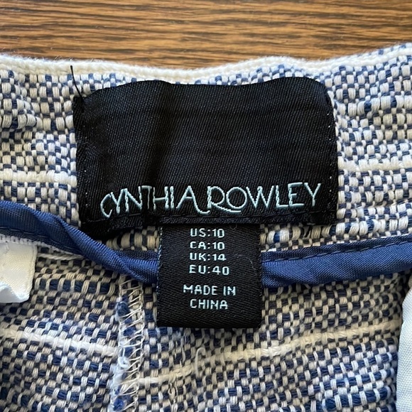 Cynthia Rowley sz10 blue and white shorts with front pockets - Picture 5 of 8